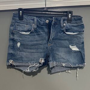 Just USA Blue Ripped Jean Shorts